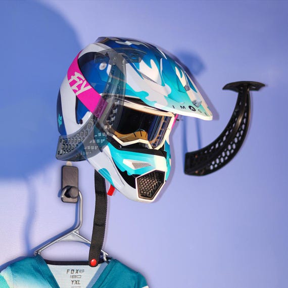dirt bike helmet holder Dirtbike Helmet Wall Mount: Motorcycle Helmet Hook