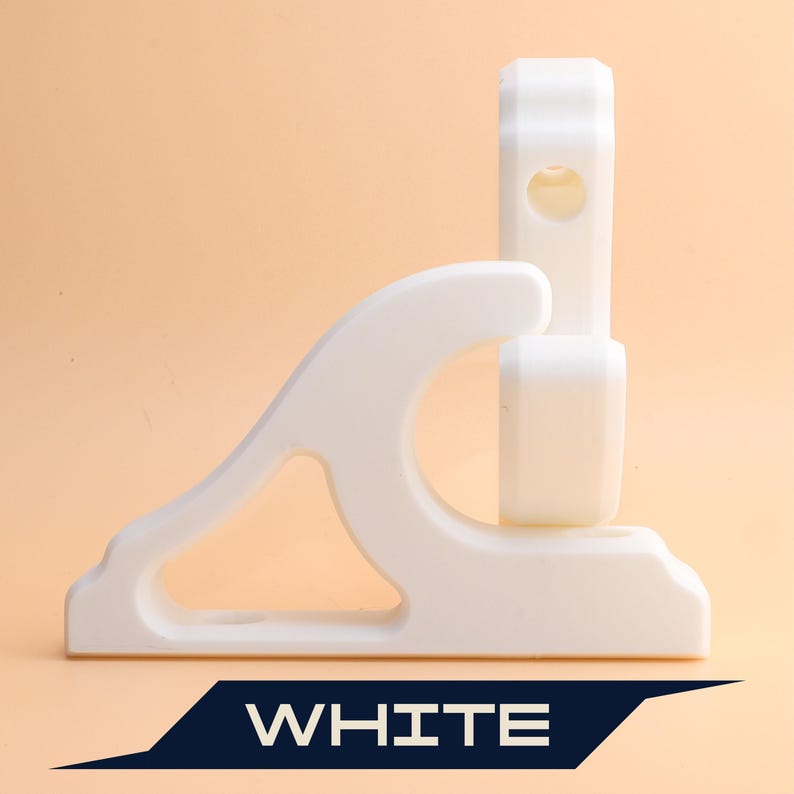 Elegant white horizontal sword holder, built to highlight the beauty of katanas, sabers, and fantasy swords. A thoughtful gift for sword enthusiasts and a functional display solution for any collection.