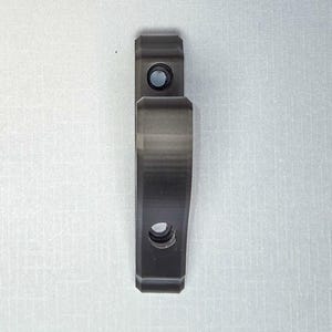 Close-up view of a single black horizontal sword wall mount against a light background. The compact, durable bracket shows pre-drilled holes for easy installation, designed to securely hold swords, katanas, and collectibles in place while keeping a clean, minimalist look.