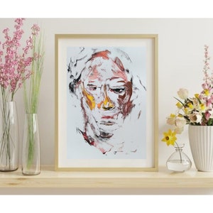 Abstract Portrait Art Print: Modern Home Decor (Digital Download, 4 PDF Files)