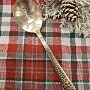 I Licked The Spoon Handstamped Vintage Serving Spoon