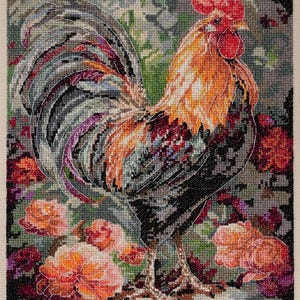 Cross-stitch kit Rooster in the yard