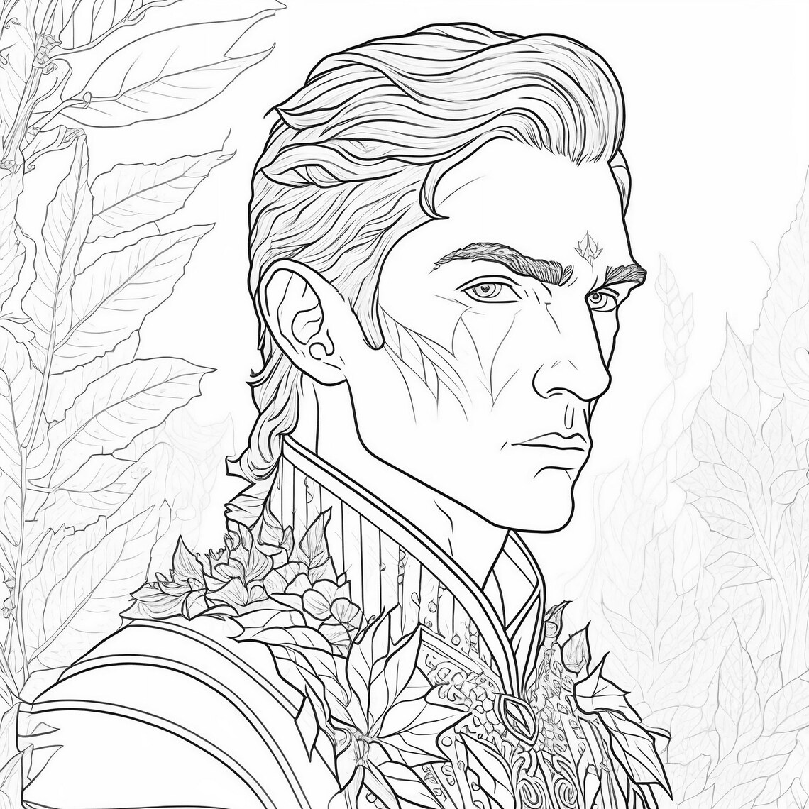 Fantasy Coloring Page Beautiful Woman Coloring Page Adult - Etsy
