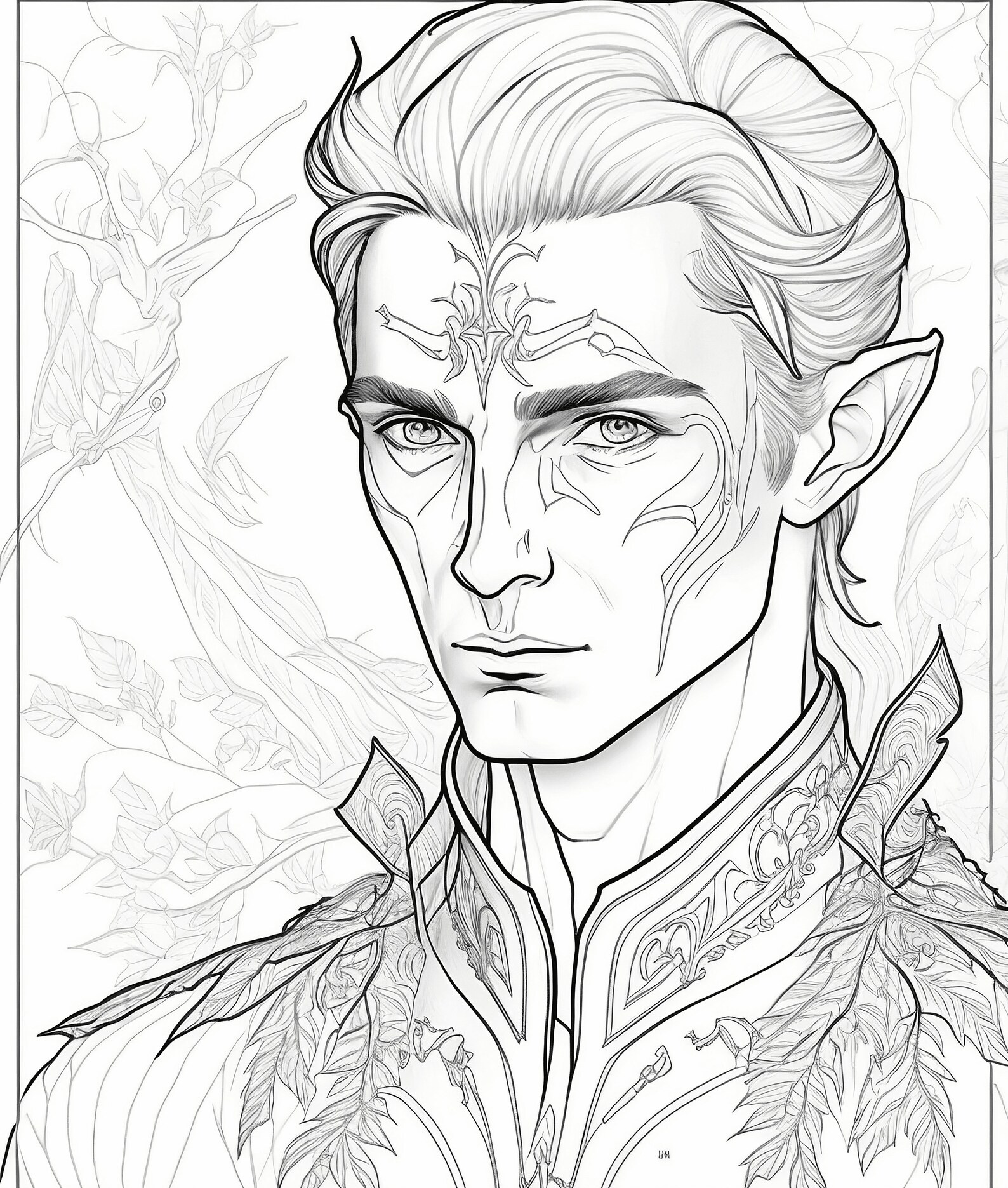 Fantasy Coloring Page Beautiful Woman Coloring Page Adult - Etsy