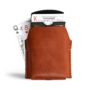 Leather Playing Card Case - Scratch & Dent - Single w/ Black Deck