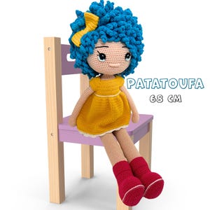 Crochet Doll Pattern: Amigurumi Patatoufa Toy (English PDF Pattern, 68cm Tall)