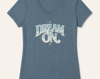 Dream On Vintage T-shirt met V-hals