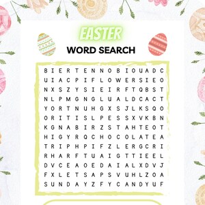 Easter Word Search, Printable Easter Games for Kids, Printable Easter Word Search for Kids