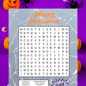 Halloween Word Search, Printable Halloween Games for Kids, Printable Halloween Word Search for Kids