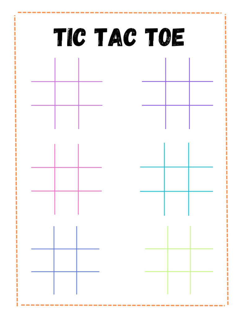 Tic Tac Toe Game for Kids, Printable Tic Tac Toe Worksheet Etsy