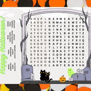 Halloween Word Search, Printable Halloween Games for Kids, Printable Halloween Word Search for Kids