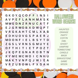 Halloween Word Search, Printable Halloween Games for Kids, Printable Halloween Word Search for Kids