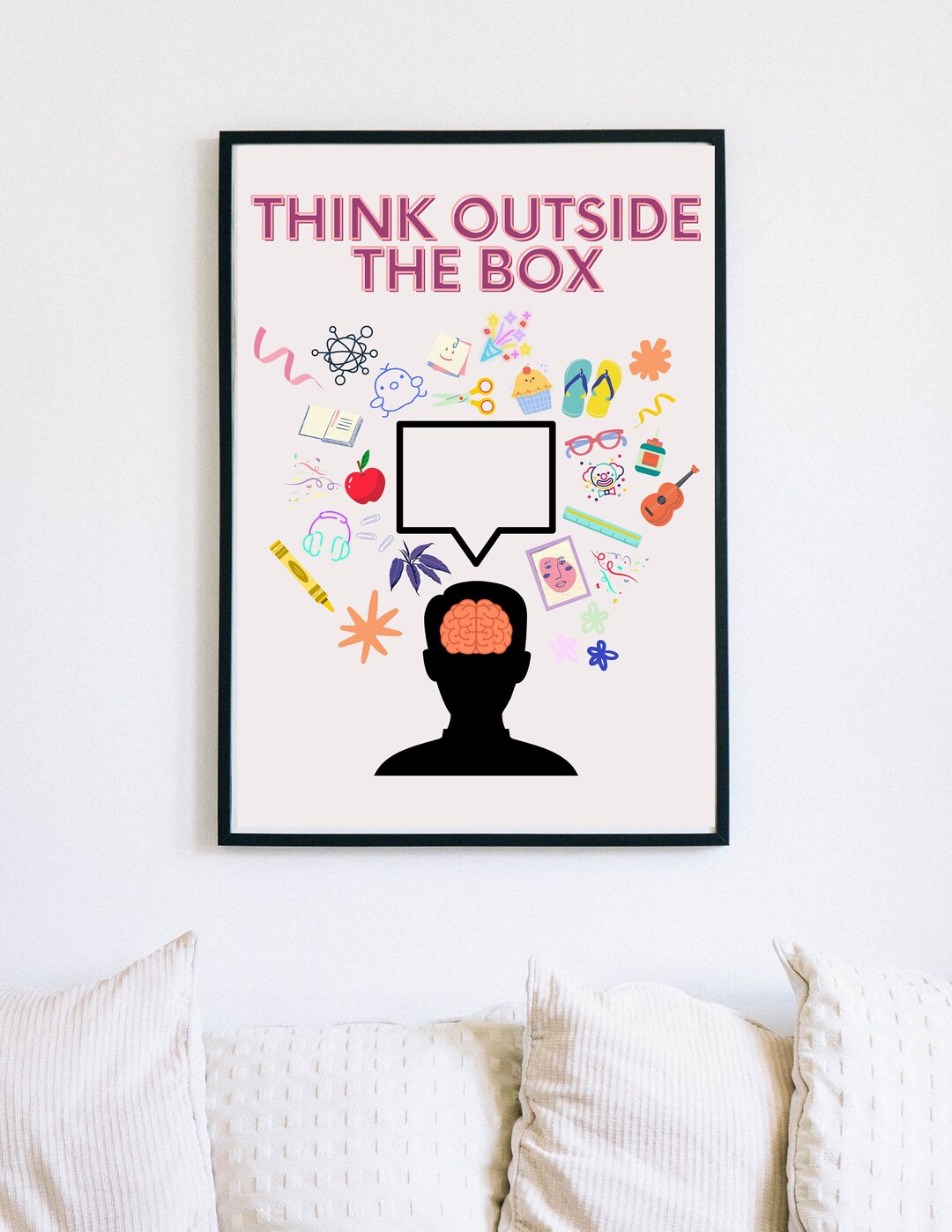 Inspiring Wall Art 'think Outside the Box', Motivational Wall Art - Etsy