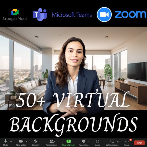 Virtual Background | Zoom Background | Digital Backgrounds | Home & Office Backgrounds | Zoom | Backdrop | Professional - Value Bundle Pack