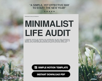 Life Audit Workbook |  Notion Template + Instant Download PDF | Goal Setting | Journal Worksheets