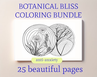 Botanical Coloring Book: 25 Floral Art Pages for Adults (PDF)