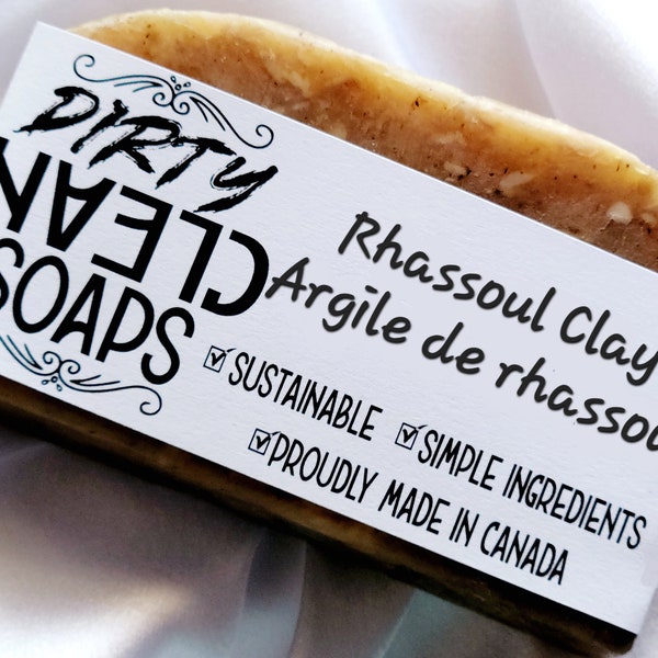 Rhassoul Clay Soap | Large Bar | 150g/5.3oz | Dirty Clean Soaps