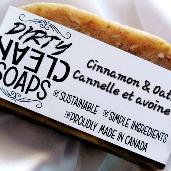 Cinnamon & Oats Soap | Large Bar | 150g/5.3oz | Dirty Clean Soaps