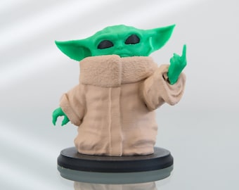 Figura de bebé alienígena – Decoración de escritorio con el dedo medio, arte de ciencia ficción para fans (impresa en 3D)
