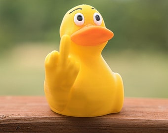3D Printed Funny Duck Figurine – Rude Desk Decor, Sarcastic Gag Gift (PLA Plastic)