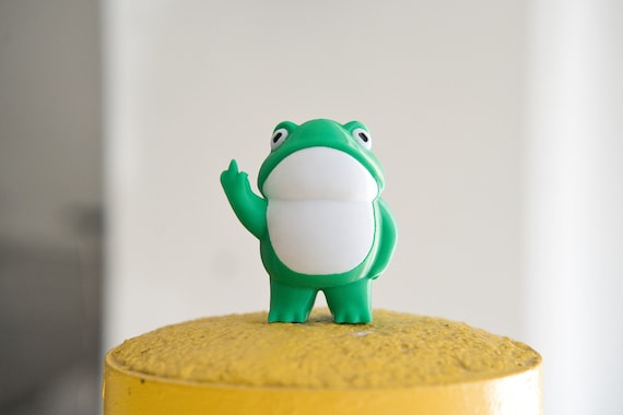 Funny Frog Figurine - Rebellious Finger Frog Gifts – Cheeky Rude Desk Decor, Office Figurine