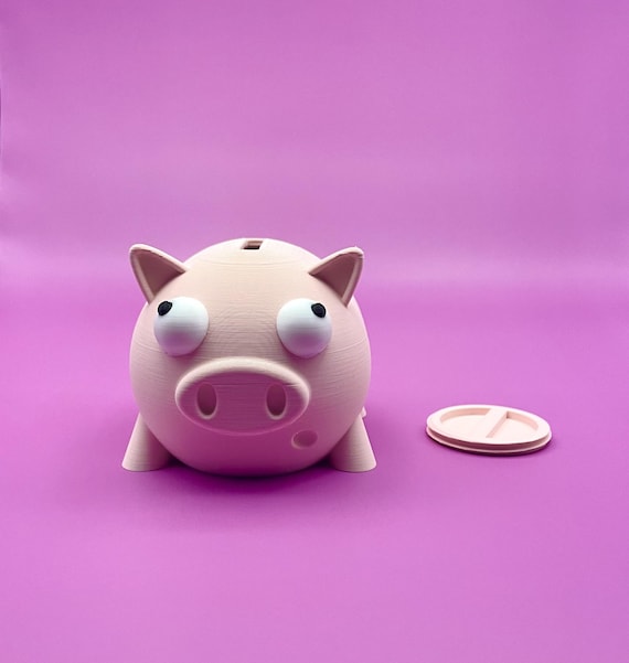 3D gedrucktes Sparschwein: Wackelaugen, lustige Spardose