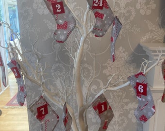 Advent calendar stockings hanging reusable Christmas decoration