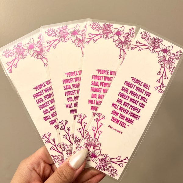 Maya Angelou Quote Iridescent Purple Foil Bookmark