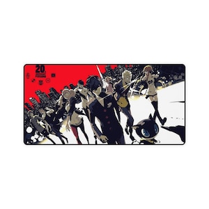 persona 5 anime and video game mouse padDesk Mats