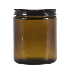Amber Glass Vessel Jars, Candle Jars, Wholesale Jars, Cosmetics jars, Wide Mouth Jars for Storage, Containers with Lid, 8oz Amber Jar