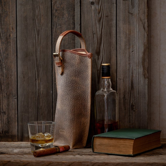 Leather Bag for Bottle Leather Bottle Carrier Personalized Case Whiskey and Wine Holder Pouch With a Handle Wine and Whiskey Gift Etsy