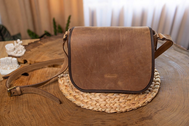 Leather Shoulder Bag, Crossbody Bag, Taupe Leather Handbag