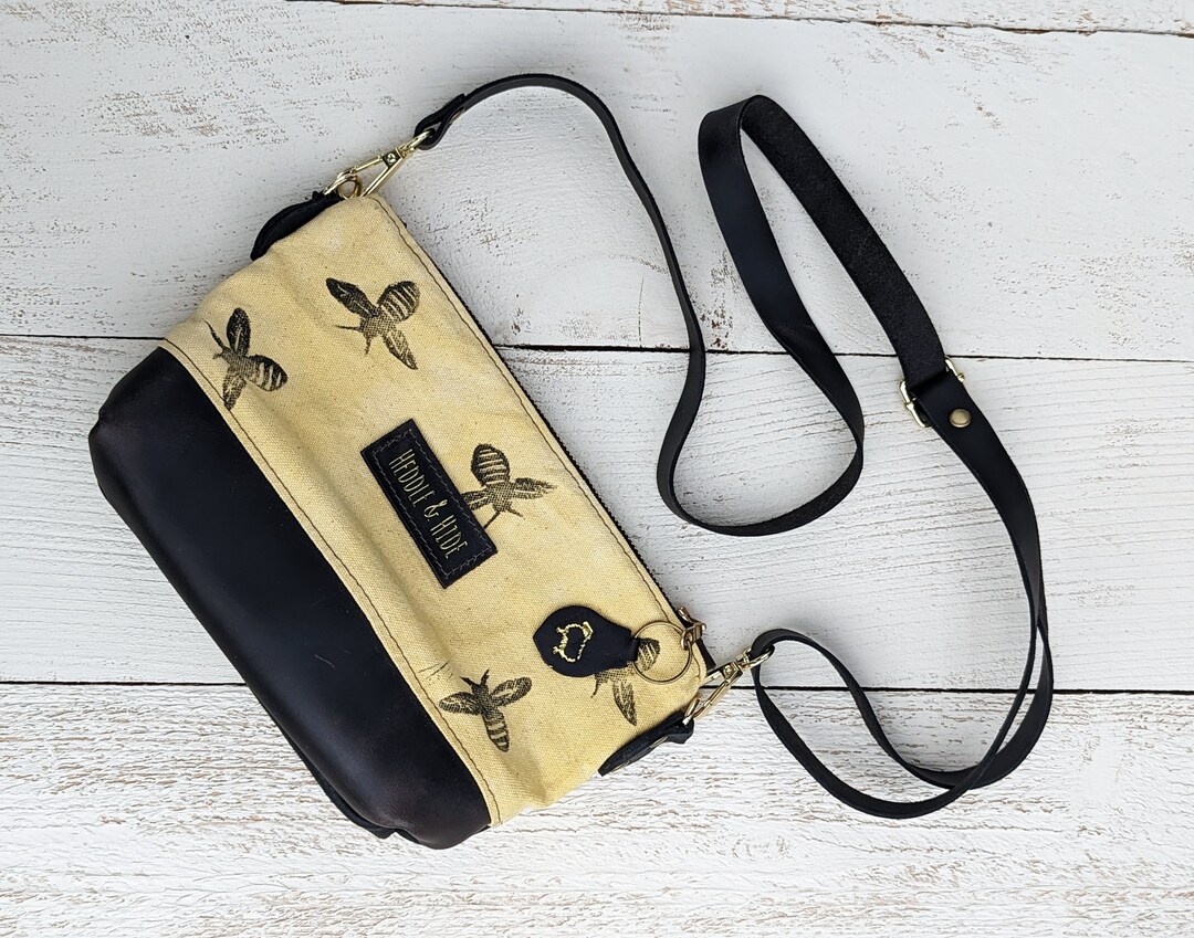 Handprinted Bees Crossbody Bag. Queen Bee Gift. Bee Lover Etsy