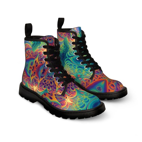 Psychedelic Trippy Doodle Men's Boots