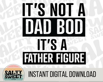 Dad Bod Vaderfiguur SVG, Funny Dad Cut-bestand (digitale download)
