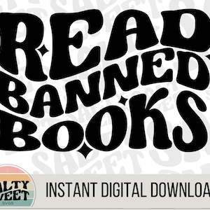 Leer libros prohibidos SVG - Descarga digital, Libertad literaria, Expresión intelectual, Regalo de amante de libros