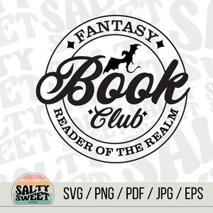 Fantasy Book Club SVG | Läsare av riket, Drake (digital fil)