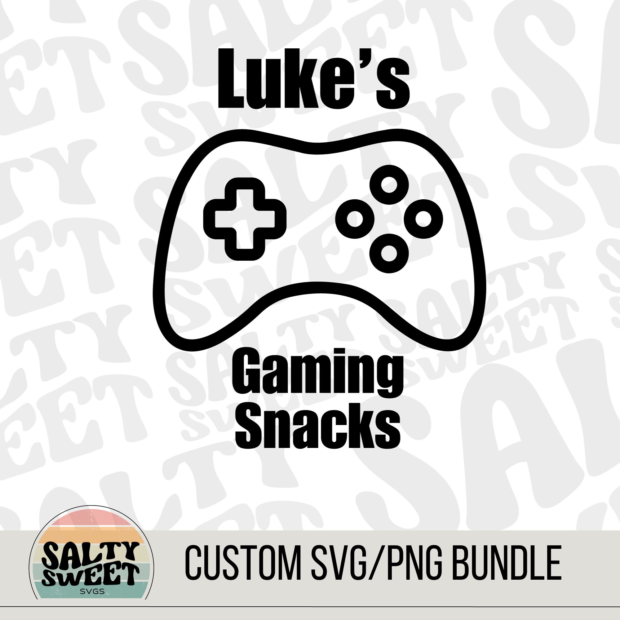 Personalized Gaming Snacks SVG Bundle | Custom Gamer Decor | Digital ...