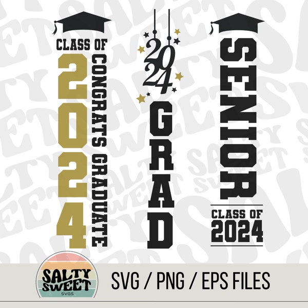 Class of 2024 Graduation Porch Sign SVG Bundle | Graduation Decor | Instant Download