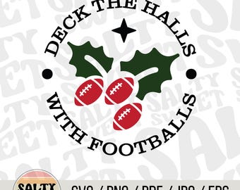 Football Christmas SVG | Deck the Halls Design (Digital Download)