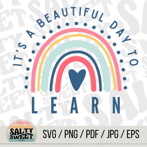 Es un hermoso día para aprender SVG / Diseño de regreso a la escuela / Descarga instantánea