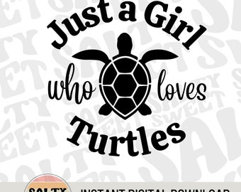 Just a Girl Who Loves Turtles SVG | Prezent dla miłośnika żółwi | Natychmiastowe pobranie
