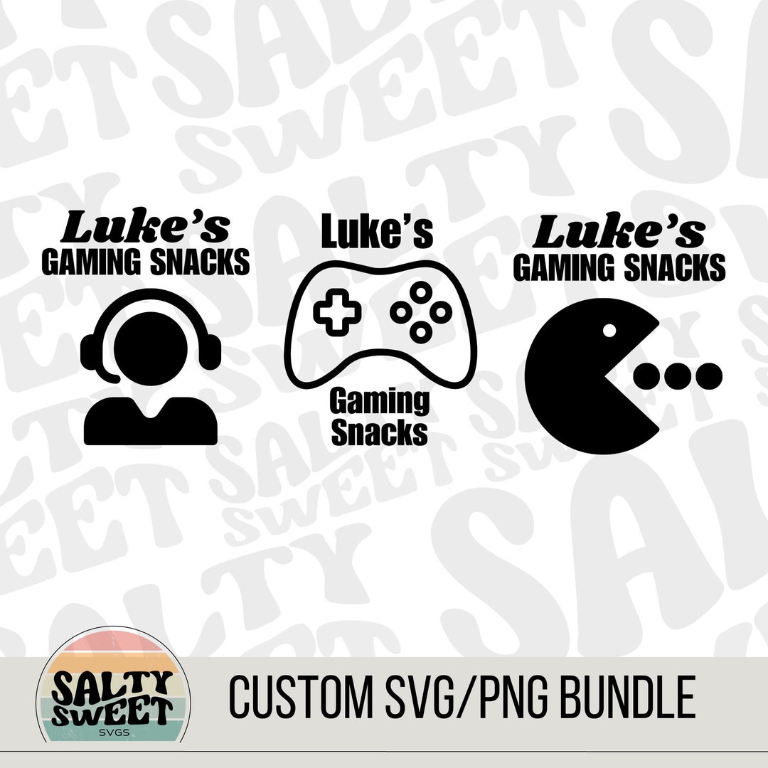 Personalized Gaming Snacks SVG Bundle | Custom Gamer Decor | Digital ...