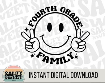 Fourth Grade Family SVG - Digital Download, Back to School, Classroom Decor, Teacher Gift