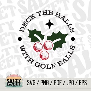 Décorez votre entrée avec des balles de golf SVG | Golf de Noël drôle SVG | Fichier numérique d'artisanat Cricut & Silhouette