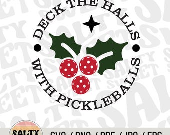 Dekorera salarna med pickleballs SVG | Rolig jul Cricut-fil