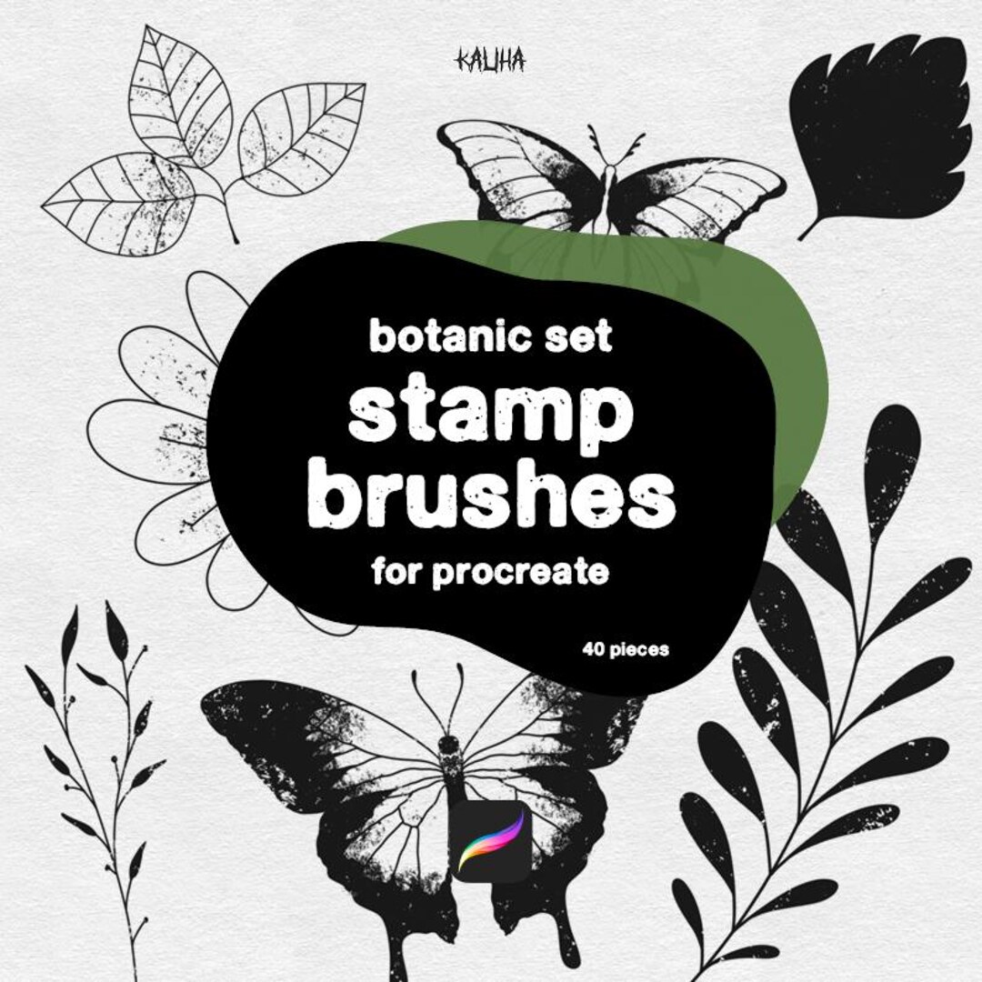 Procreate | Botanical Brush Set | Stamps | Flower | Butterfly | Kaliha ...