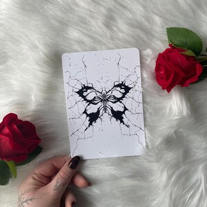 Postcard Butterfly Design Magical Dark Alternative Goth Fantasy Tattoo Art Gift Card kalihaart