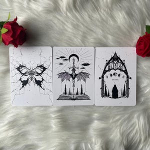 Set di cartoline 3 Carta regalo magica, alternativa dark, gotica, fantasy, tatuaggio, kalihaart