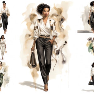 Watercolour Luxury Style Black Lady Boss Clipart, African American  Business Woman Png, Glam Fashion Lady Png
